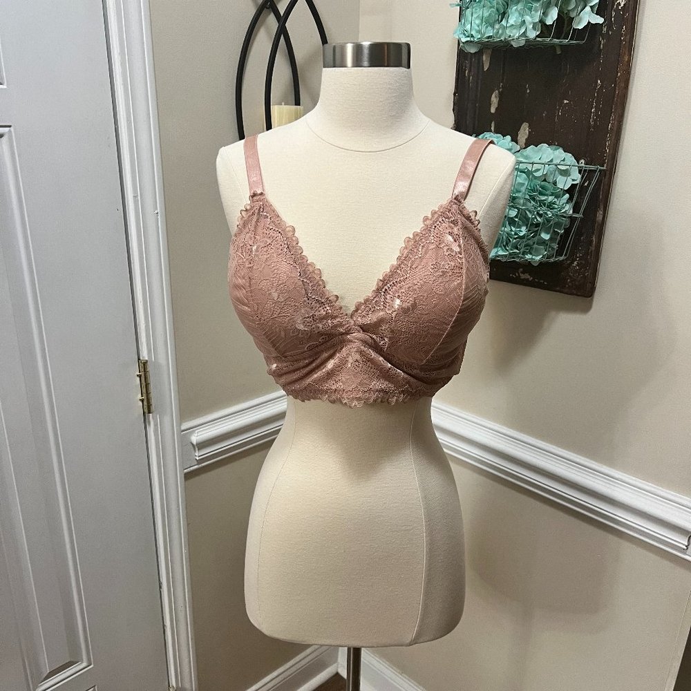 Delta Burke dark nude lace bralette bra, size 2X
